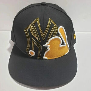 59Fifty/New Era 7 3/8  Mens Black New York Yankees Hat